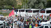 Filistin'e destek konvoyu sınır yolunda