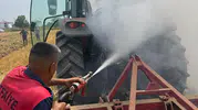 Iğdır’da çiftçinin traktörü tarlayı sürerken alevlere teslim oldu