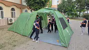 Boyabatlı genç izciler kamp hayatına hızlı bir giriş yaptı