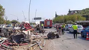 Belen yolunda tehlikeli kaza TIR devrildi
