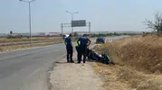 Babaeski’de motosiklet sürücüsü yolda savruldu