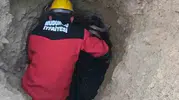 Mudurnu kırsalında zor anlar yaşayan keçi kurtarıldı