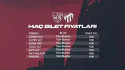Kayseri'de Bursaspor maçının en ucuz bileti 338 TL