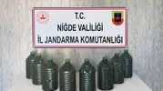 Bor'da jandarma sahte içki imalathanesine girdi, 40 litre etil alkol buldu