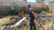 Aydın Efeler’de apartman bahçesinde panik yaratan yangın