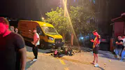 Bolu Sağlık Mahallesi yolunda motosiklet ve panelvan kazası