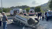 Düzce yolunda otomobil tırla çarpıştı 4 yaralı