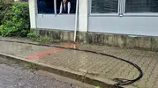 Bartın'da korku dolu anlar: Elektrik telleri alev alıp yola saçıldı