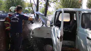 Aydın'da park halindeki araç alevlere teslim oldu