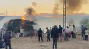 Erzurum'da kışlık hazırlıklar alevlere teslim oldu: Yüzlerce balya ot kül oldu