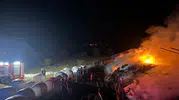 Alevler arasında kalan 10 ton buğday son anda kurtarıldı