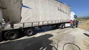 D100 karayolunda alevlere teslim olacakken beton mikseri imdada yetişti