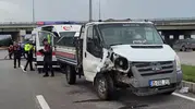 Samsun'da sabah trafiğinde korkutan kaza: Havalimanı kavşağında iki araç birbirine girdi