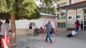 Kayseri'de hastane önünde hareketli dakikalar: Muhtarın 'gerçek sanıp' müdahale çabası kamerada