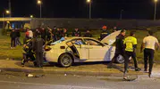 Palandöken'de gece yarısı dehşeti: Kontrolden çıkan araç hurdaya döndü