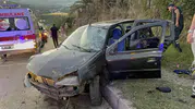 Samsun'da direksiyon başında kabus: Kontrolden çıkan araç çöp konteynerine daldı