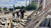 Akçadağ'da yükselen ibadethane için yerinde denetim mesaisi