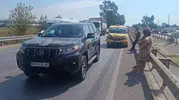 D-400 kara yolunda üç araç birbirine girdi: Trafik felç oldu
