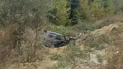 İnegöl yolunda korkutan kaza: Yaşlı çiftin otomobili şarampole yuvarlandı