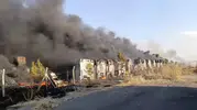 Kızıltepe'de hurda araç mezarlığında korkutan alevler