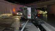 Avcılar'da gece yarısı dehşeti: Asfalt kamyonu alt geçide uçtu