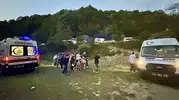 Özbaşı köyünde korkunç kaza: Tarım aracı dereye uçtu