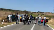 Panayır yolunda can pazarı: Hasta taşıyan ambulans kaza yaptı