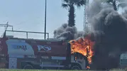 Kahramanmaraş'ta yürekleri ağza getiren anlar: Tanker alevlere teslim oldu
