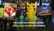 Pikachu Kostümlü Genç Eylemlere Damgasını Vurdu, Koştuğu Anlar Viral Oldu!
