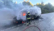 Bodrum'da korkutan anlar: Öğrenci servisi küle döndü