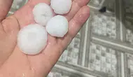 Hatay'da mevsim dışı sürpriz: Stadyum bir anda kış manzarasına döndü