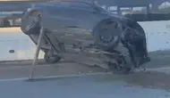 Eskişehir'de korkunç kaza: Ters dönen araçta yaşam mücadelesi