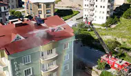 Nevşehir'de bir apartmanın çatı katında yangın paniği yaşandı