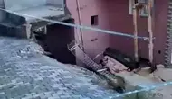 Tokat'ta toprak kayması binayı yıktı