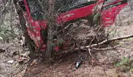 Burdur yolunda vinç takla atarak ormana girdi