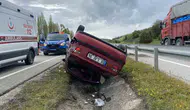 Çorum yolunda otomobil takla attı