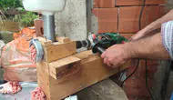 Rize’de matkapla kıyma makinesi devri