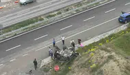 Beypazarı yolunda kaza yapan otomobil takla attı