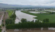 Tokat'ta Yeşilırmak taştı tarım alanları göle döndü
