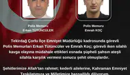 Tekirdağ Çorlu'da silahlı saldırı İki polis memuru şehit oldu