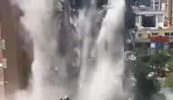 Esenyurt’ta yıkım halindeki 10 katlı bina aniden çöktü