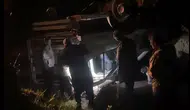Adana Feke’de hayvan yüklü kamyonet devrildi