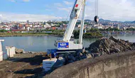Faroz Limanı’nı korumak için 21 tonluk dev bloklar yerleştiriliyor