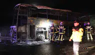 Denizli’de yolcu otobüsü yandı 7 kişi hayatını kaybetti
