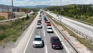 Kilit kavşak Kırıkkale trafiğinde bayram yoğunluğu yaşanıyor