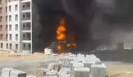 Arnavutköy'de şantiye yangını paniği
