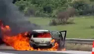 TAG Otoyolu’nda korkutan araç yangını