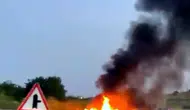 Çorlu yolunda korku dolu anlar Otomobil küle döndü