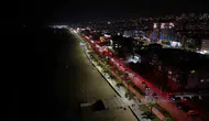 Samsun sahili 19 Mayıs için kırmızı beyaza büründü