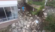 Amasya'da apartman duvarı saniyeler içinde çöktü